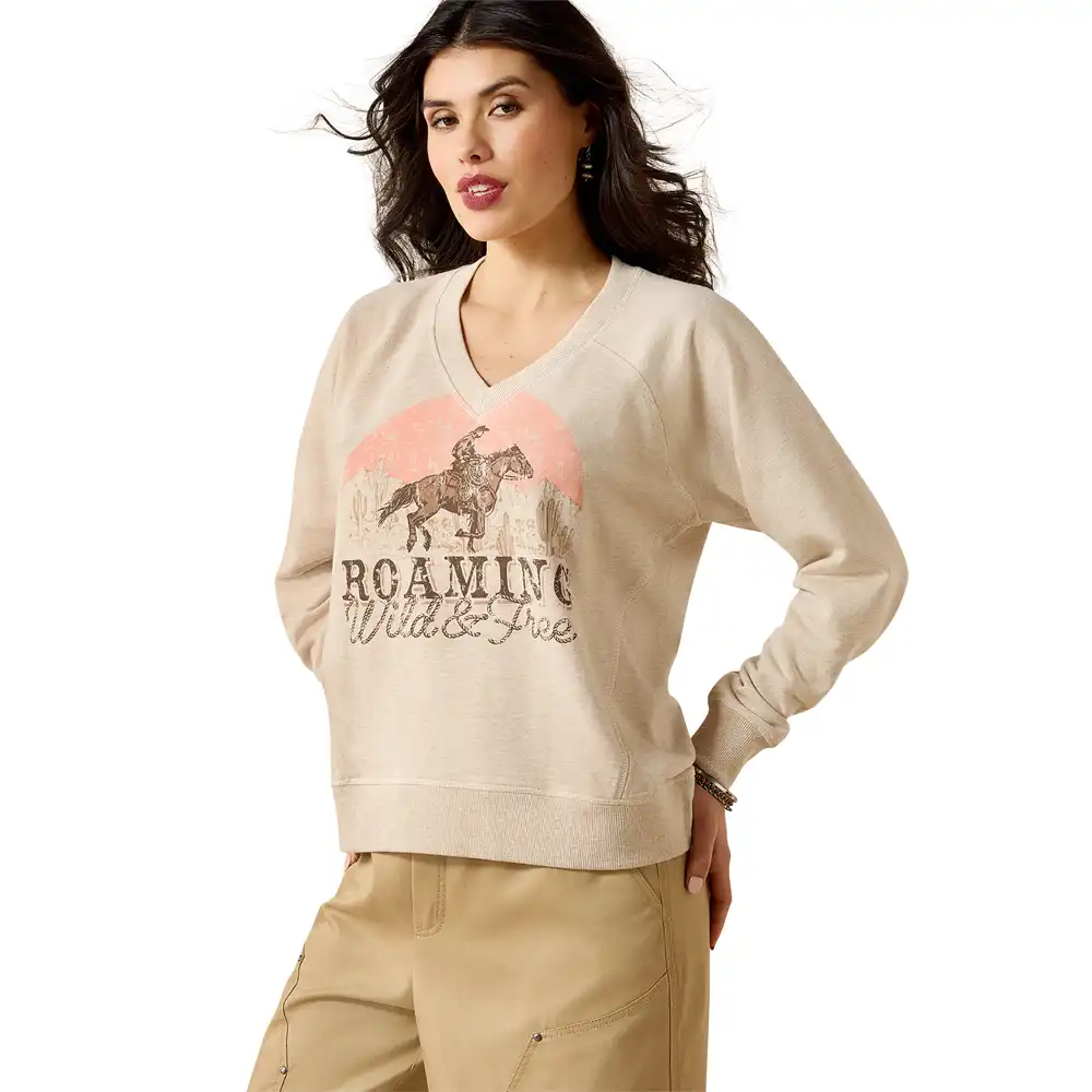 ariat graphic sweatshirt beige