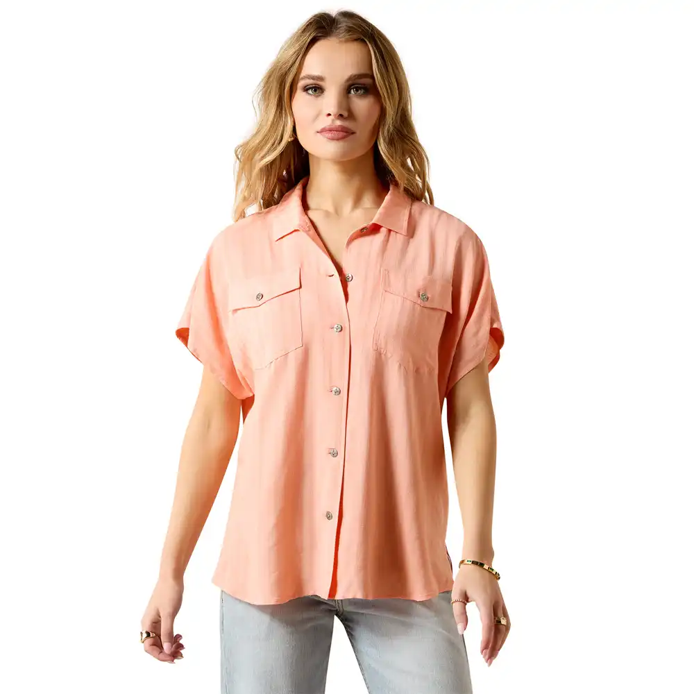ariat women's short sleeve shirt pink