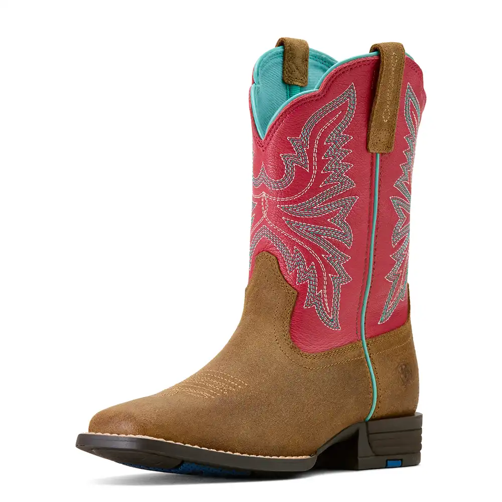 ariat youth western boot wicker and hot pink