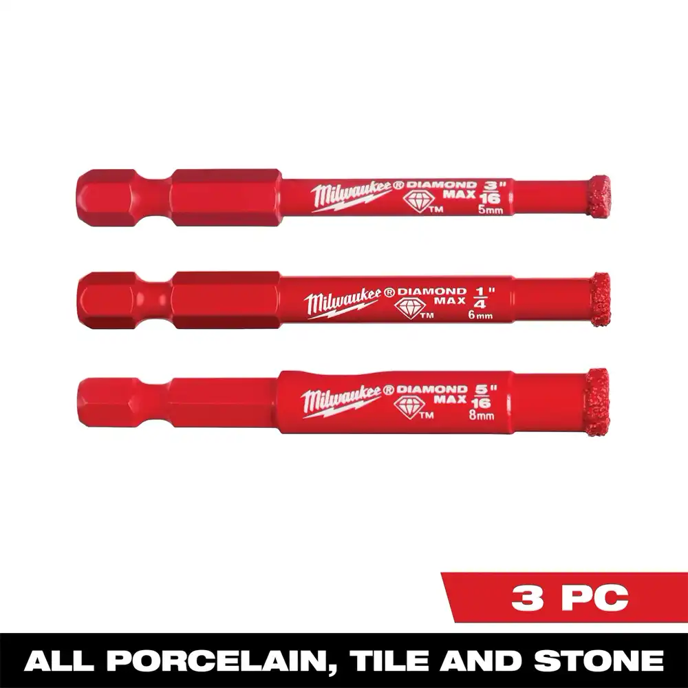 milwaukee diamond hole saw 3 pack