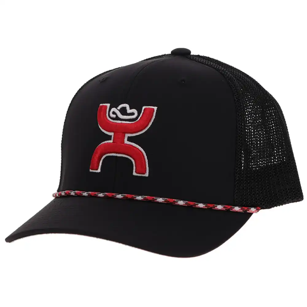 hooey sterling cap black and red
