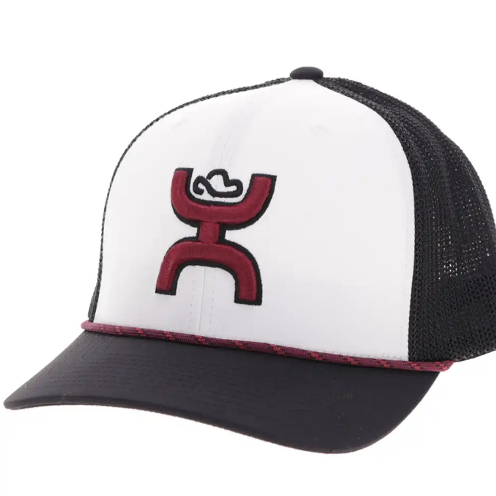 hooey sterling hat white and black