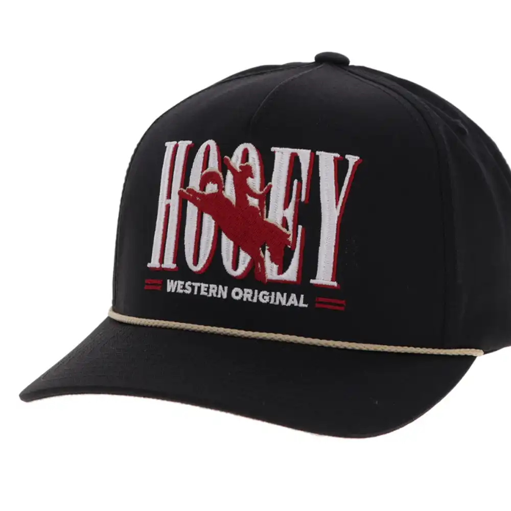 hooey black logo embroidered cap
