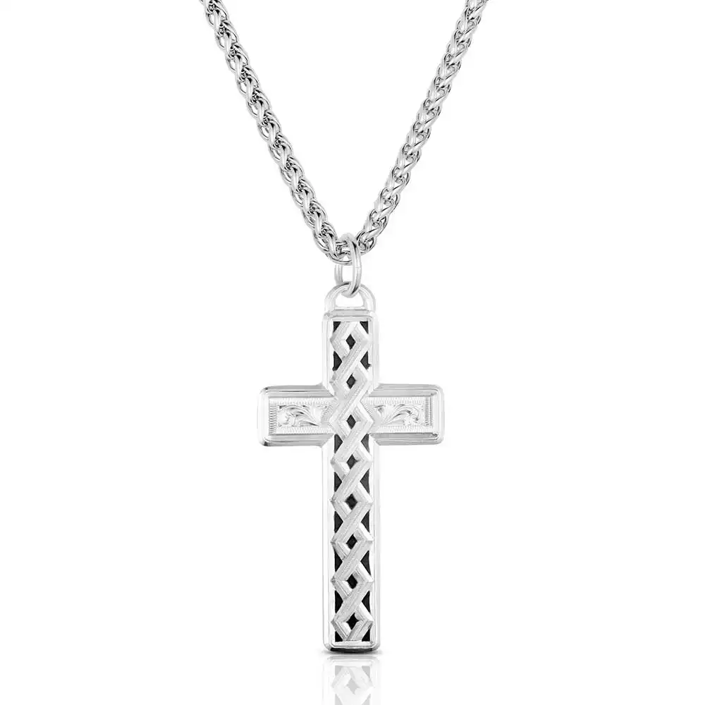 montana silversmiths woven legacy cross necklace