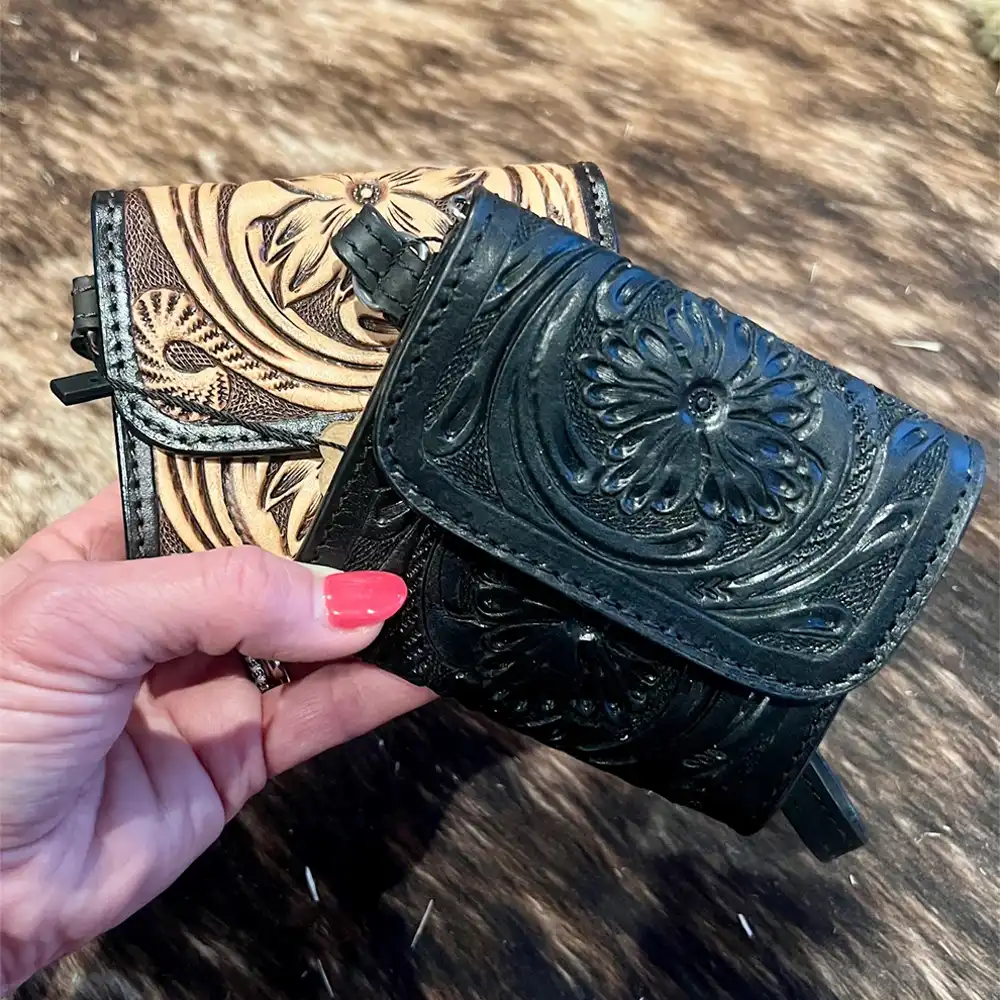 rafter t hand tooled coin purse
