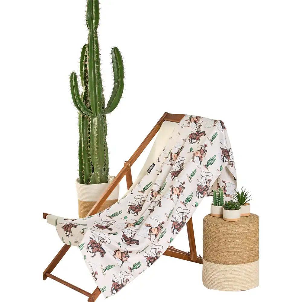 rock & roll denim stripe towel natural