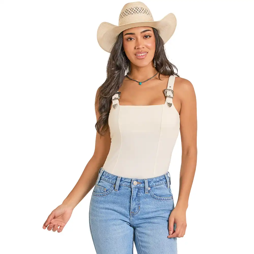 rock & roll denim women's tank knit natural