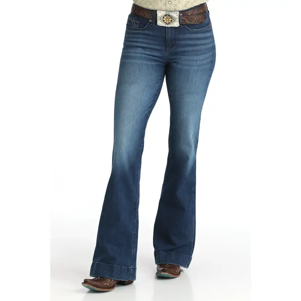 cinch women's stretchy mid rise trouser jeans