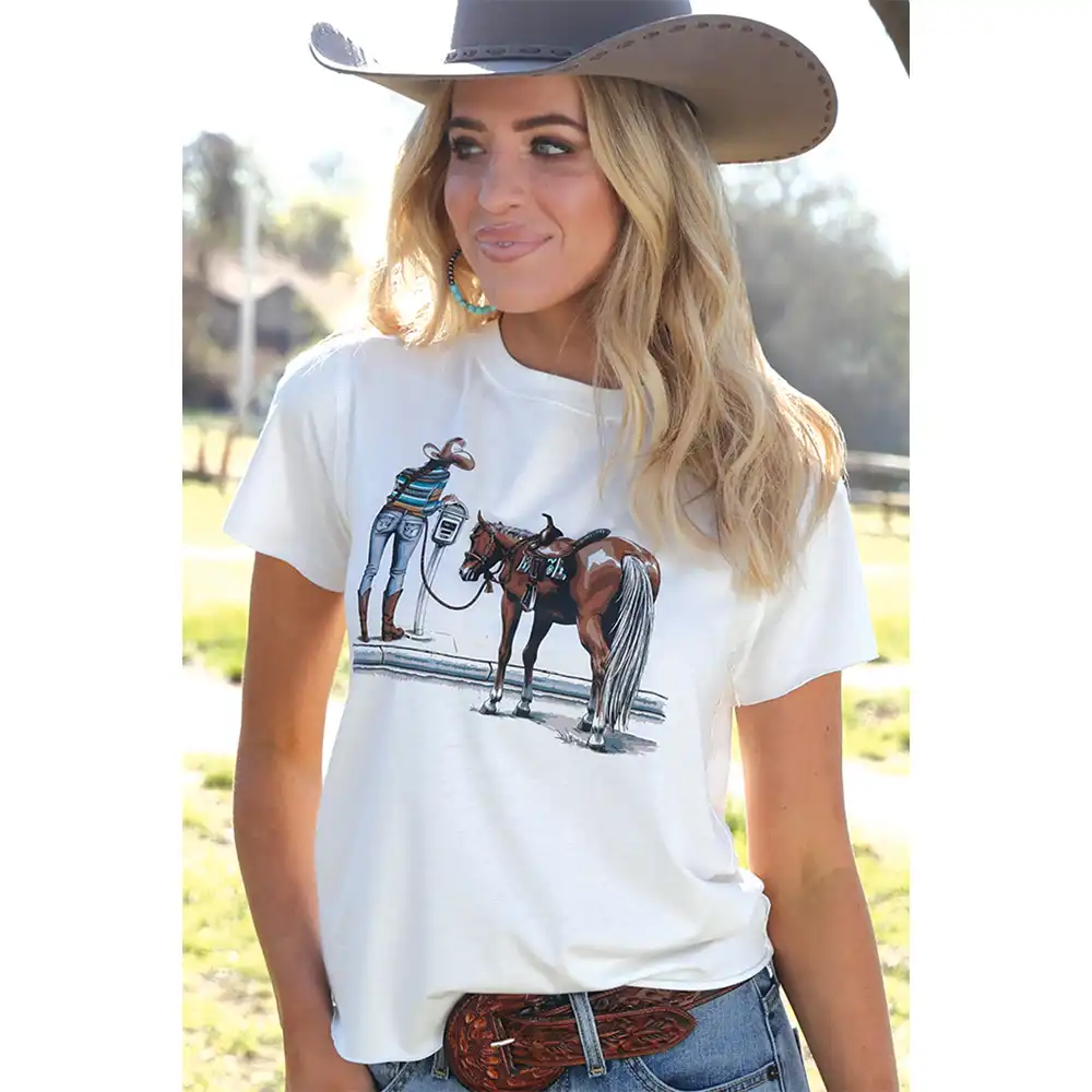 cruel denim cropped tee shirt white