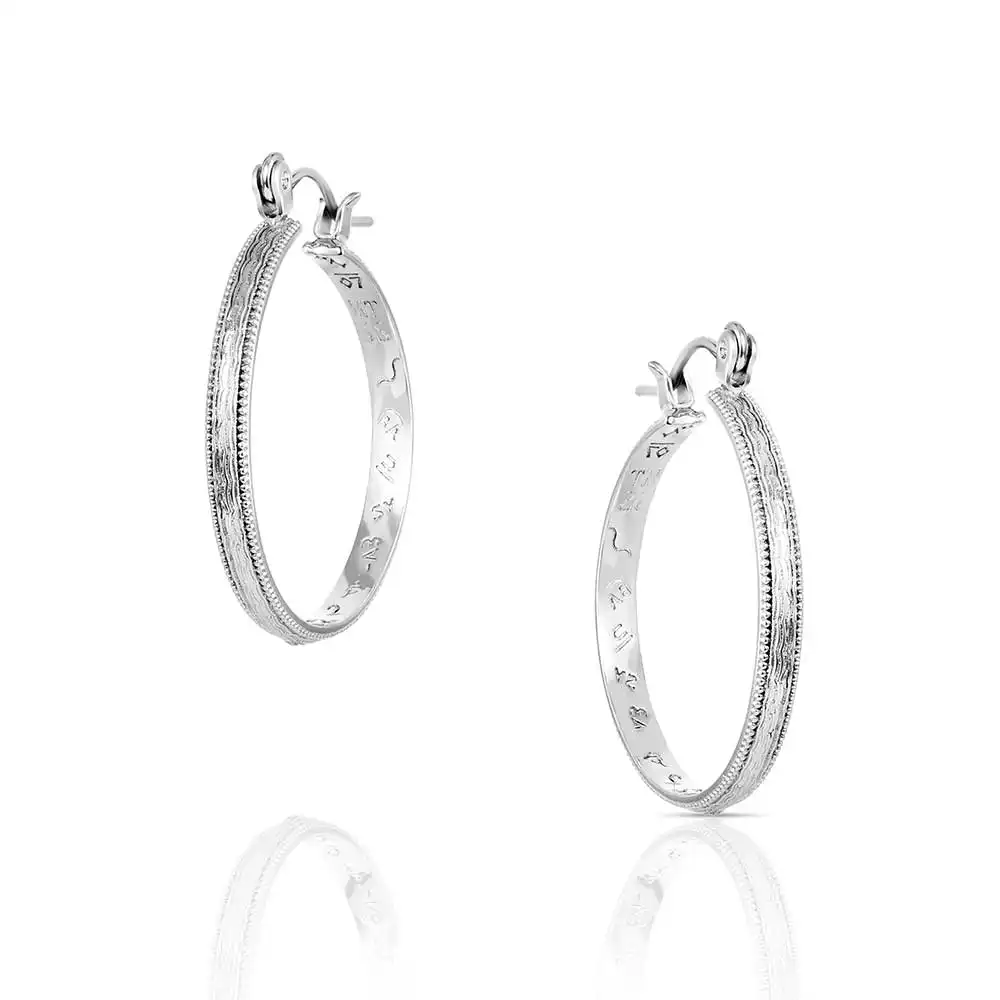 montana silversmiths rustic serenity hoop earrings