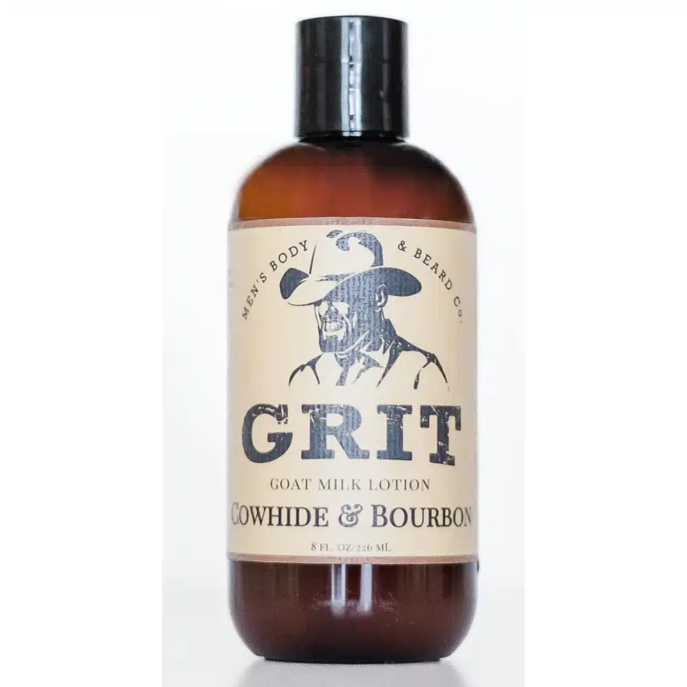 grit cowhide and bourbon goat milk lotion