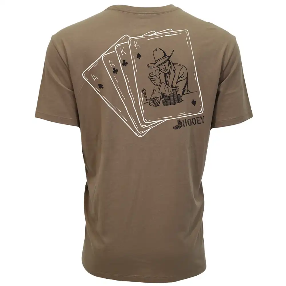 hooey men's crew neck gamber tee shirt brown