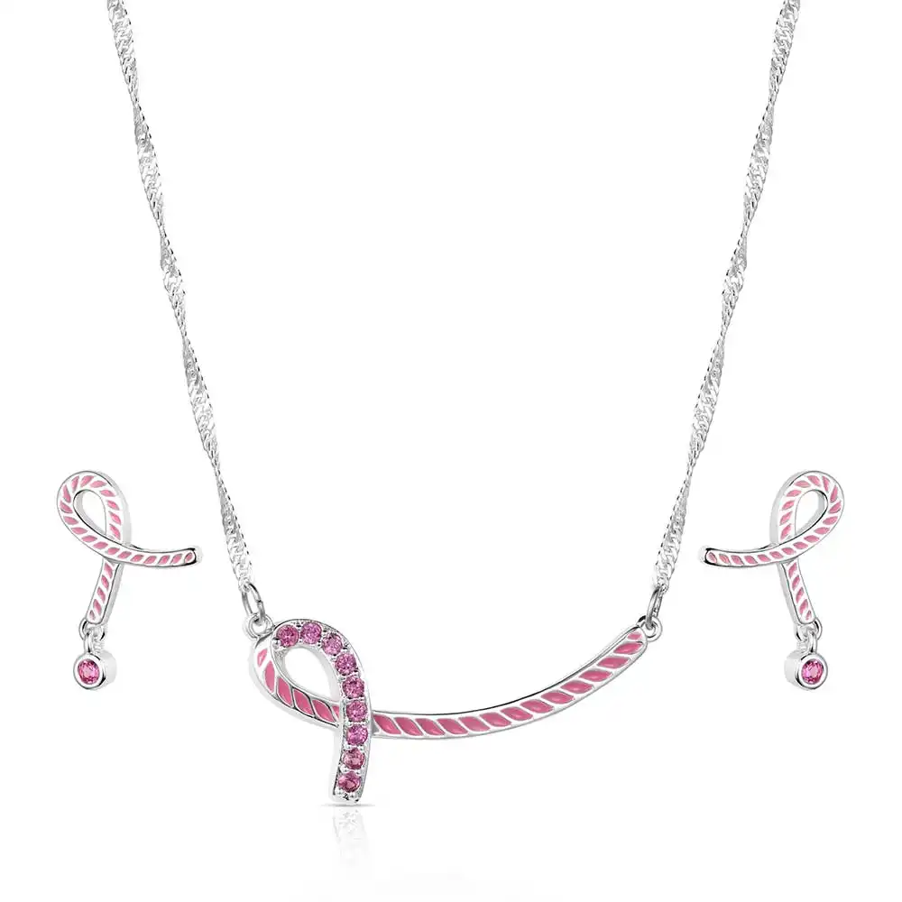 montana silversmiths pink rope jewelry set