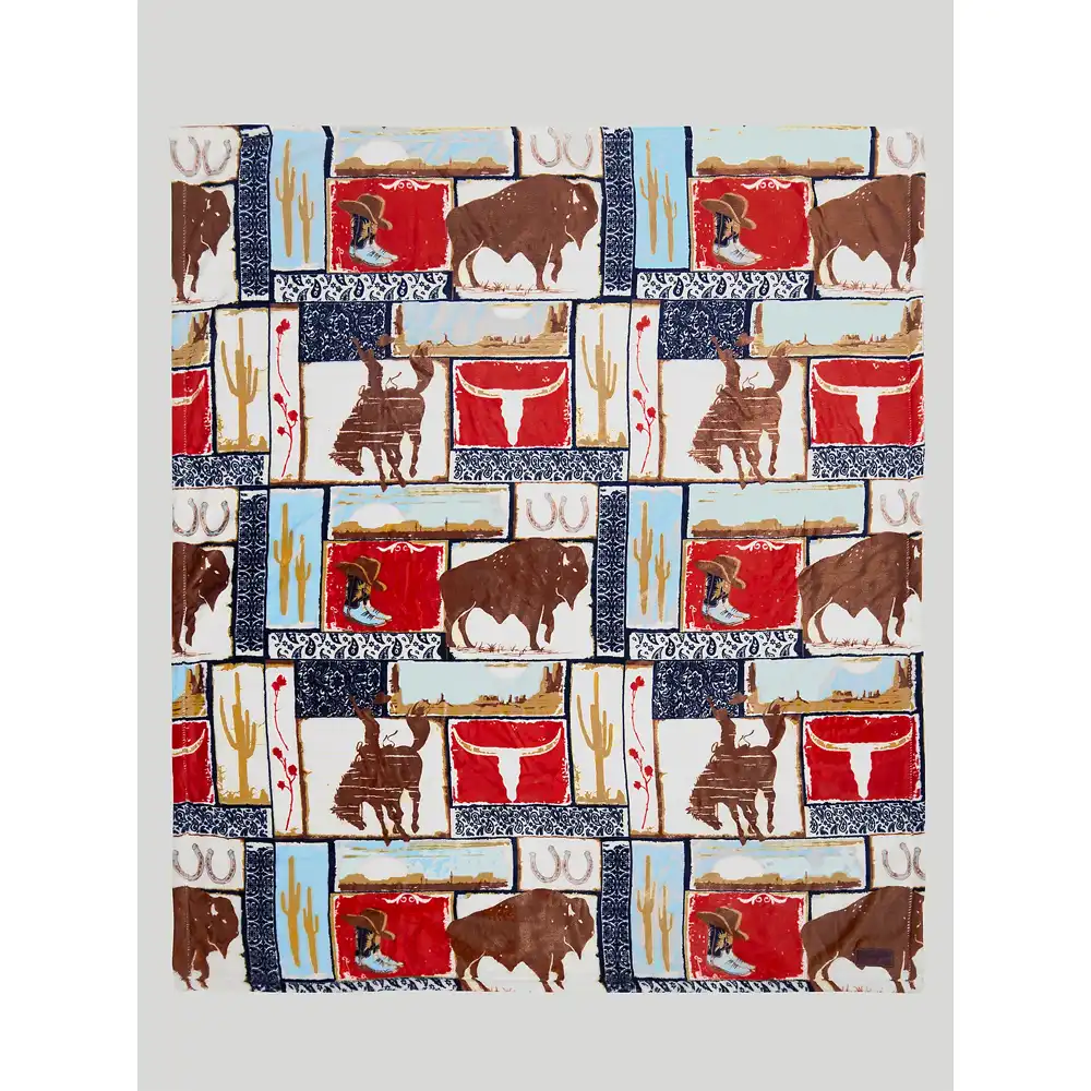 wrangler travel blanket vintage cowboy
