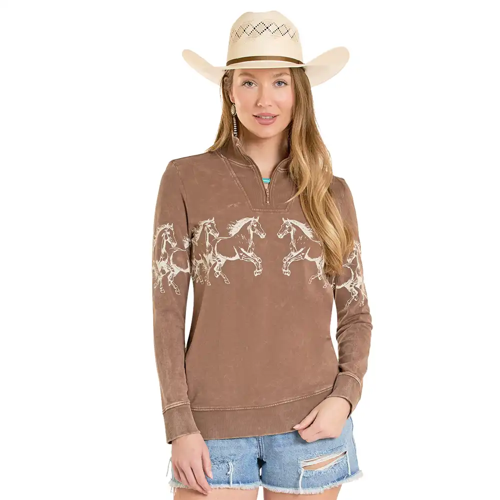 panhandle slim women's pullover brown