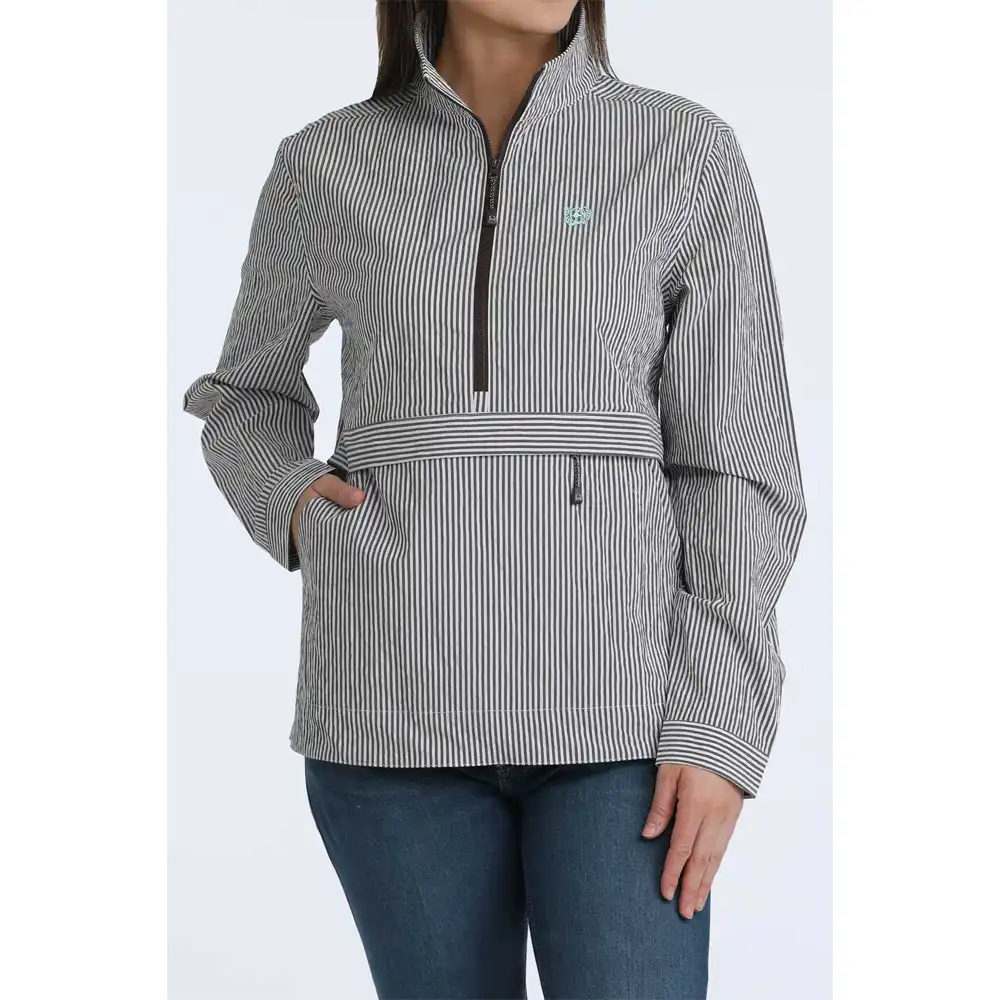wrangler women's 1/2 zip pullover striped