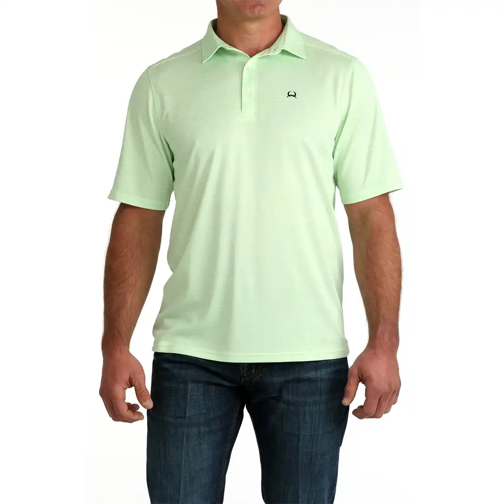 cinch men's polo lime green