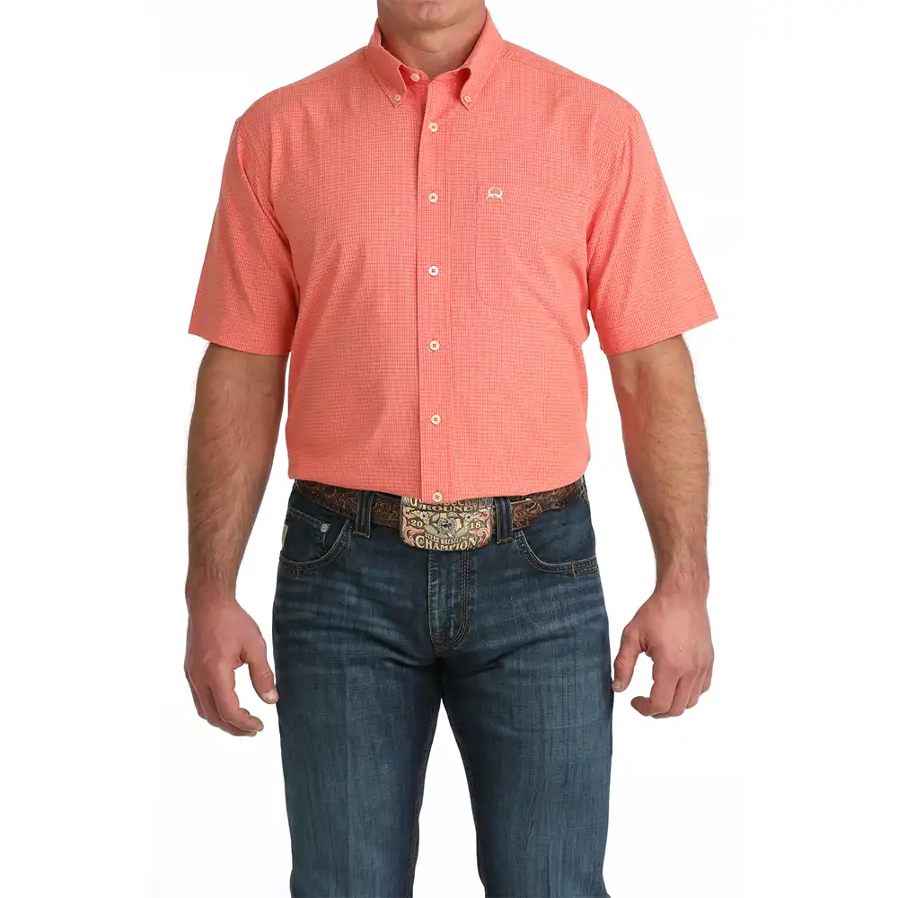 Cinch men's short sleeve shirt red