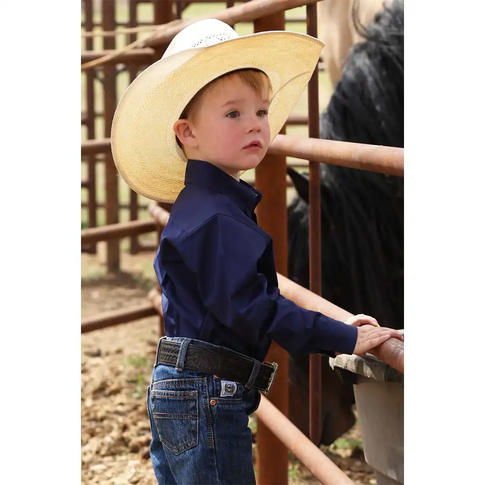 cinch infant boy's long sleeve shirt navy