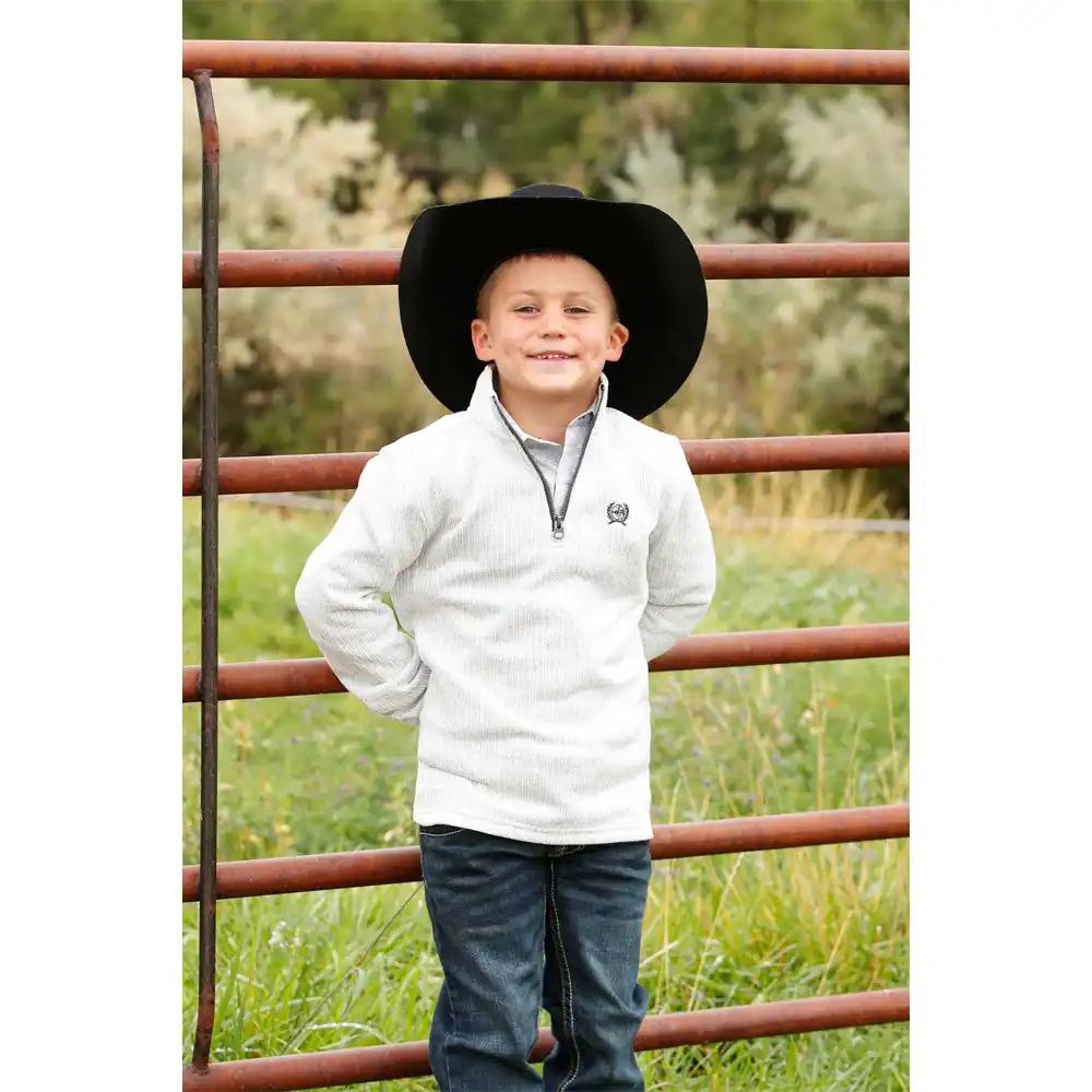 cinch boy's pullover white