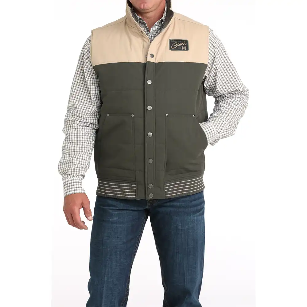 cinch men's reversible vest green