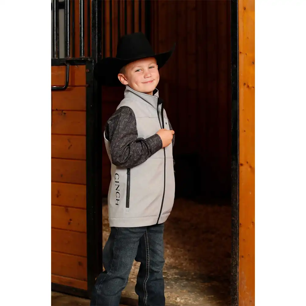 cinch boy's grey vest