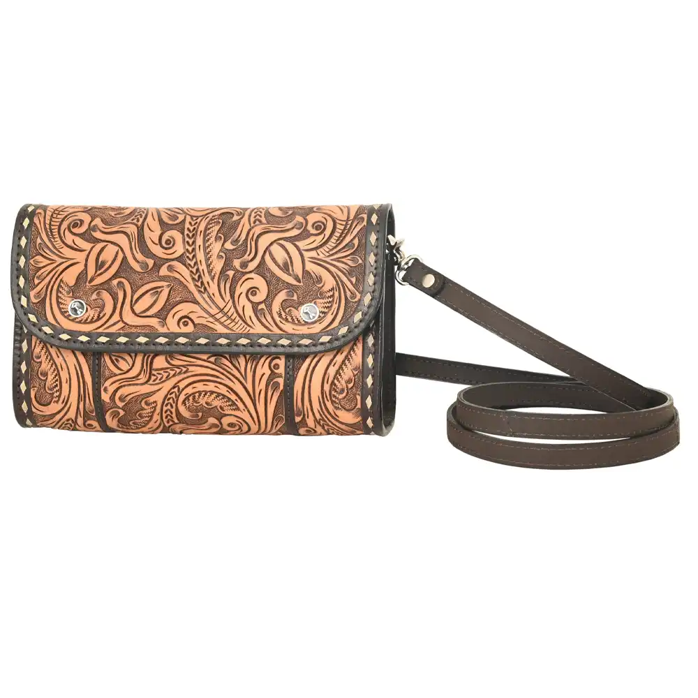 rafter t tooled crossbody hand bag