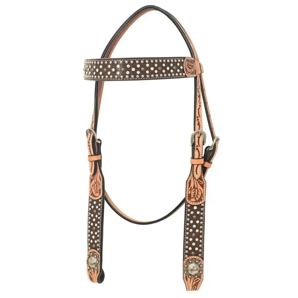 rafter t browband headstall gator print