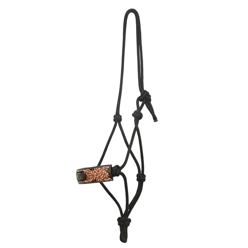 rafter t halter with floral tooling