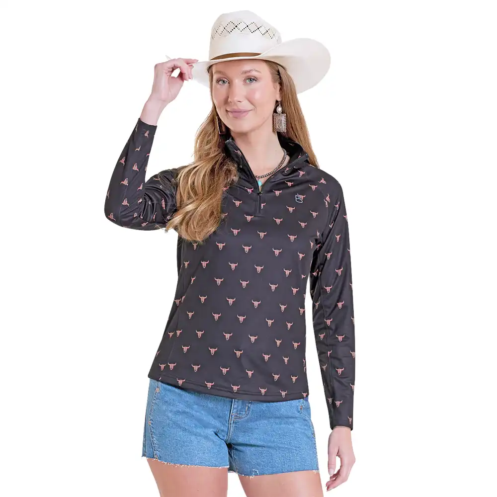 panhandle slim women's skull printed pullover