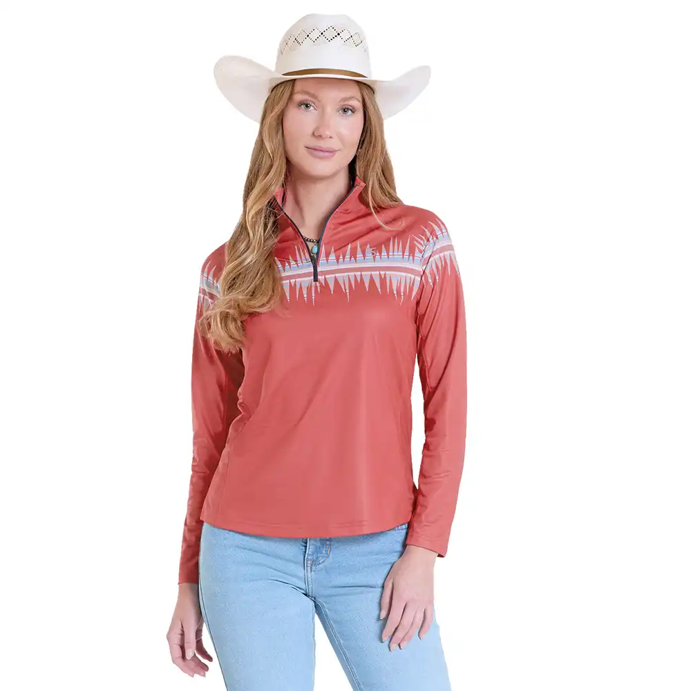 panhandle slim women's performance pullover rust