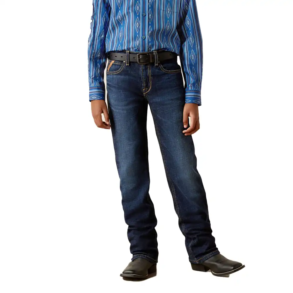 ariat boy's slim straight jeans dark