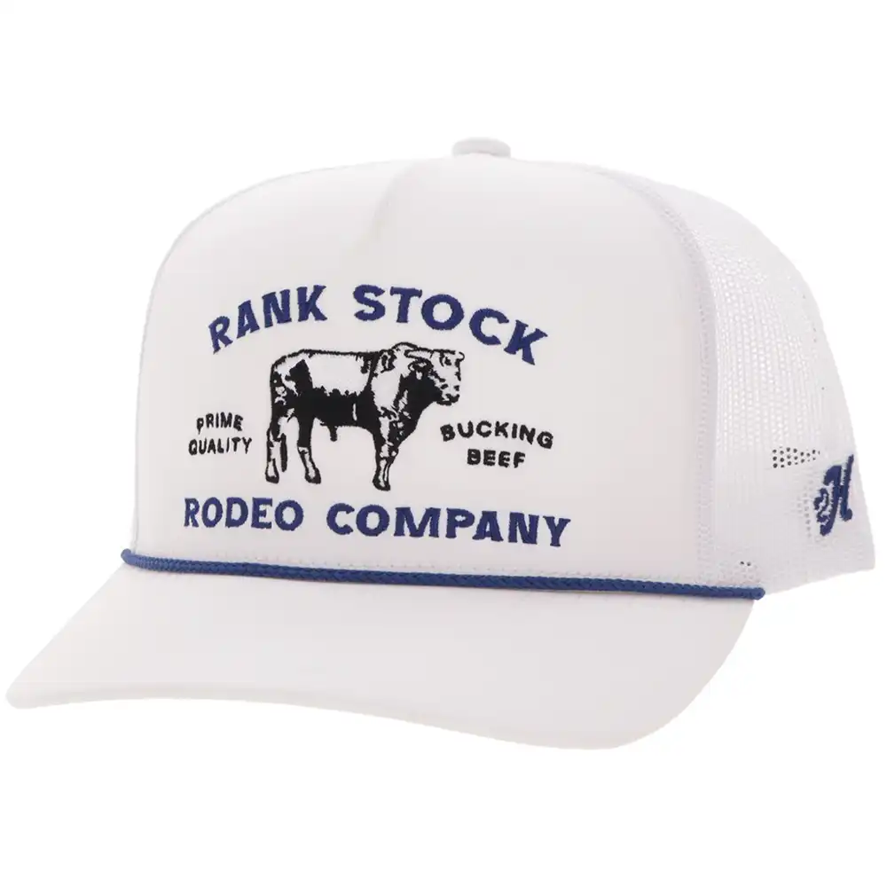 hooey rank stock white cap
