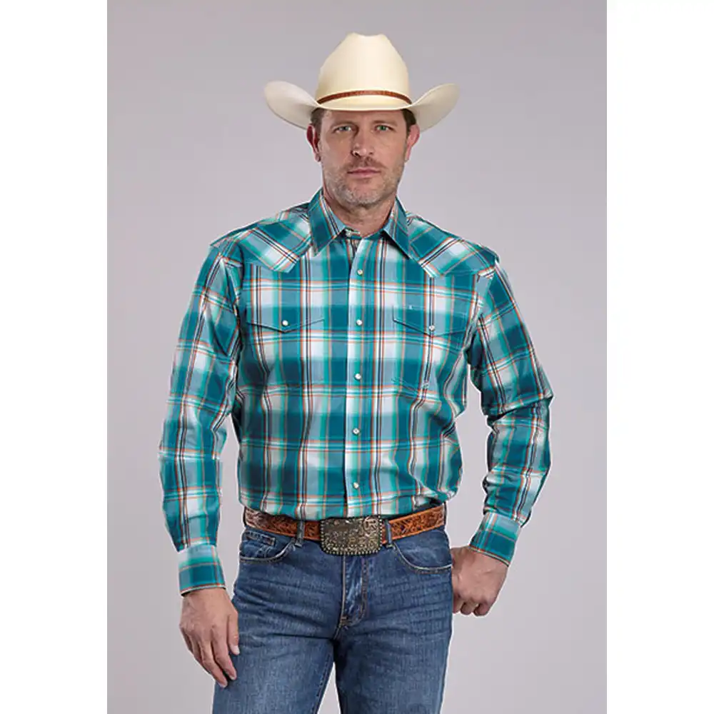 roper men's long sleeve shirt desert spring