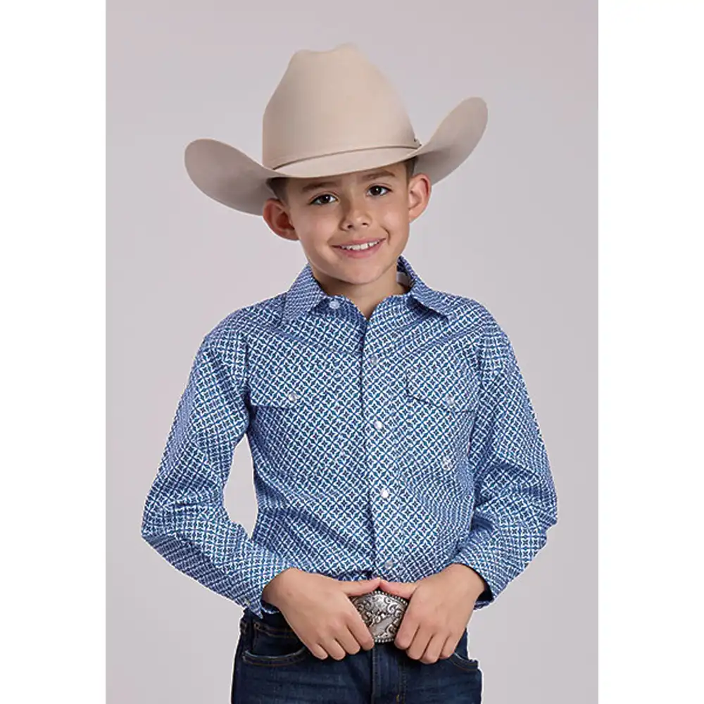 boy's long sleeve shirt blue