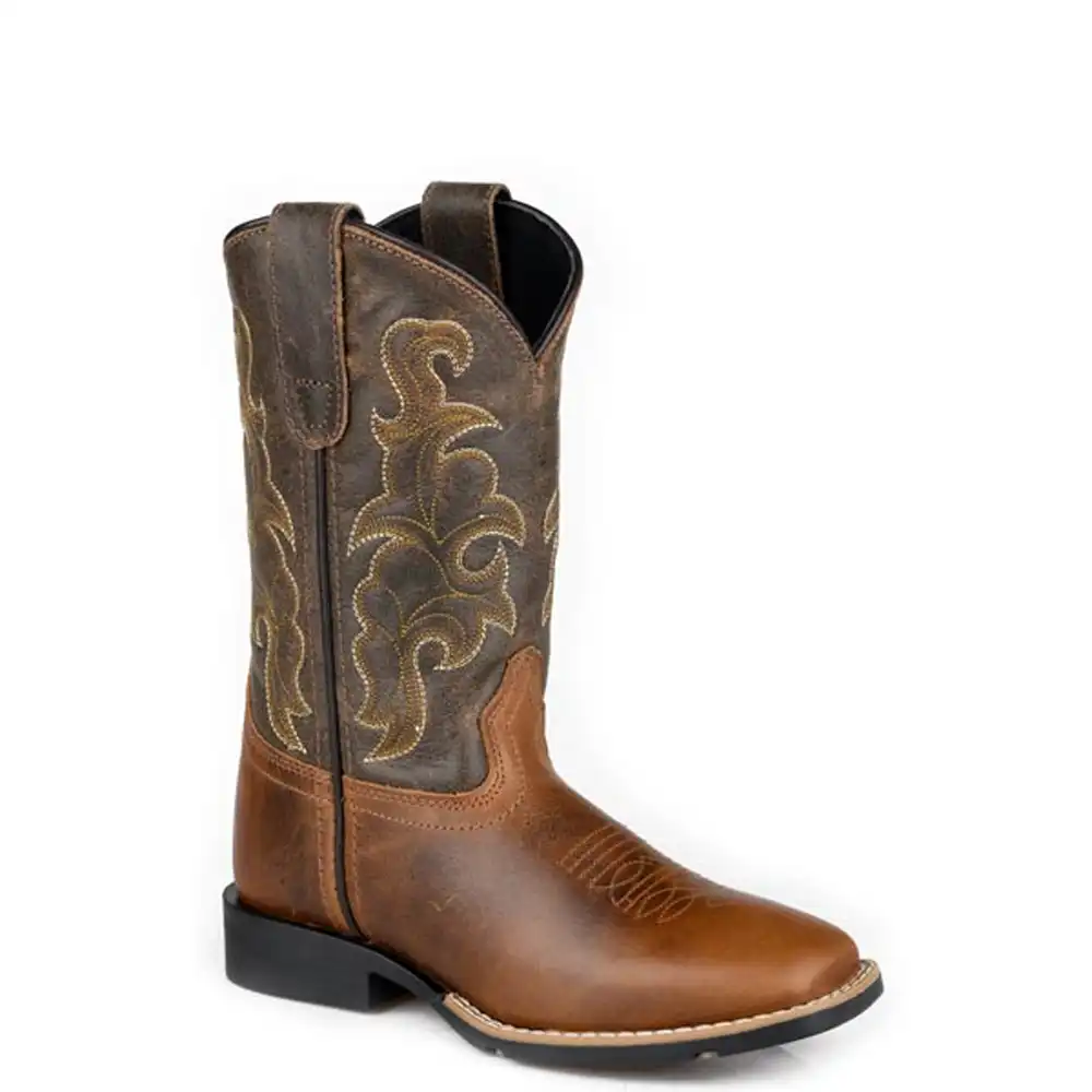 roper kids western boot brown