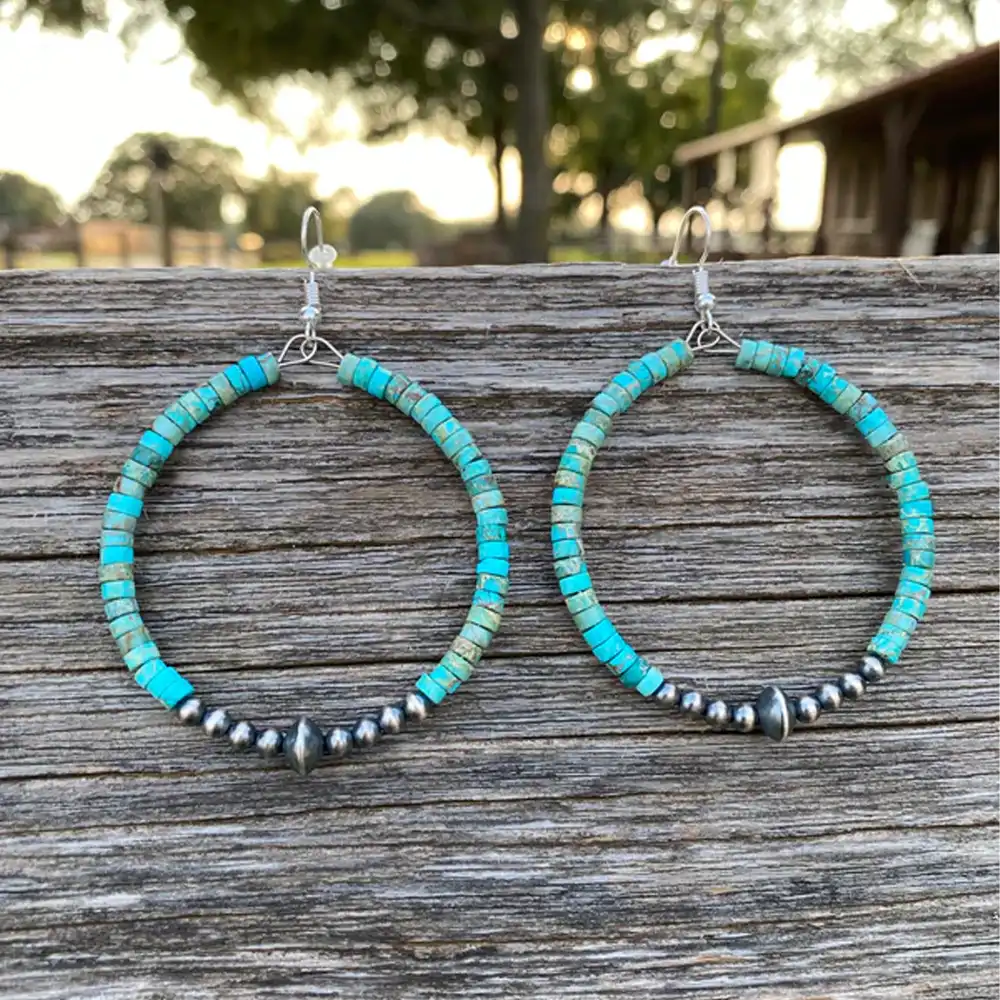 turquoise hoop earrings