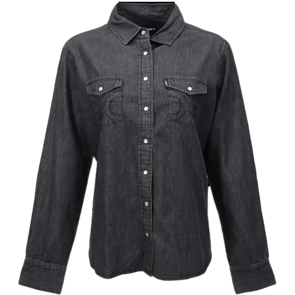 hooey del women's long sleeve shirt black