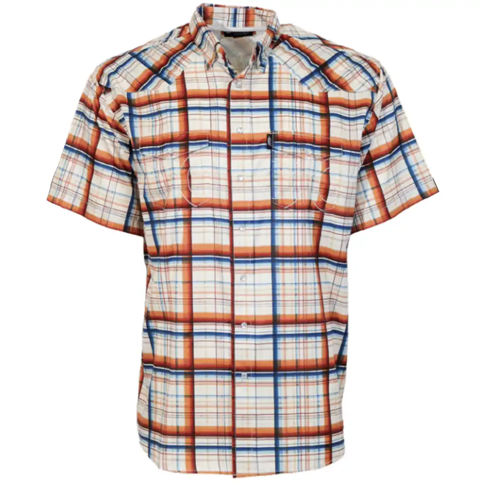 hooey short sleeve shirt red and cream