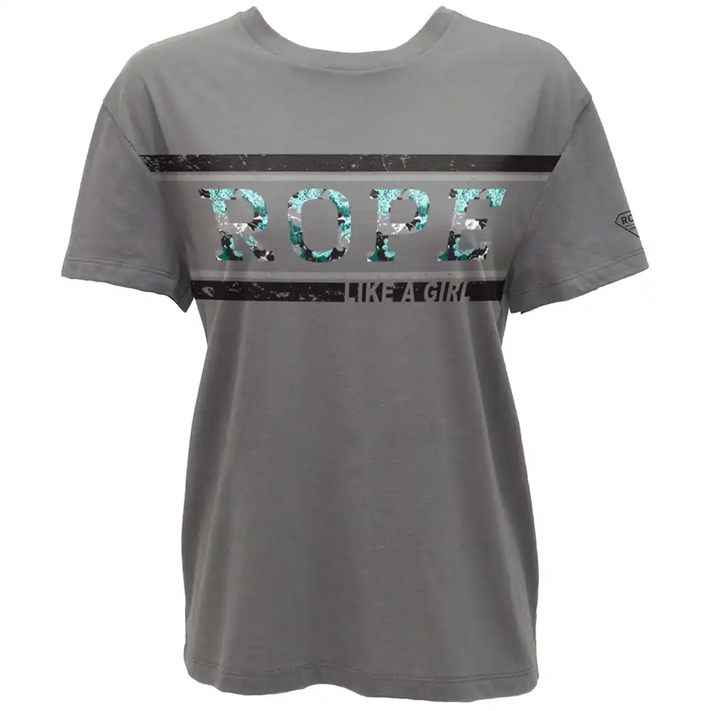 hooey girl's graphic tee shirt grey roper