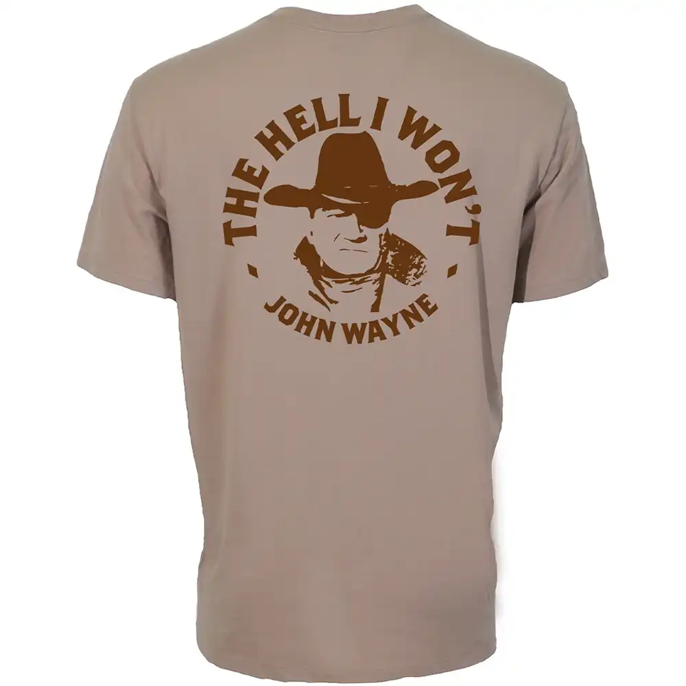john wayne men's graphic tee shirt tan