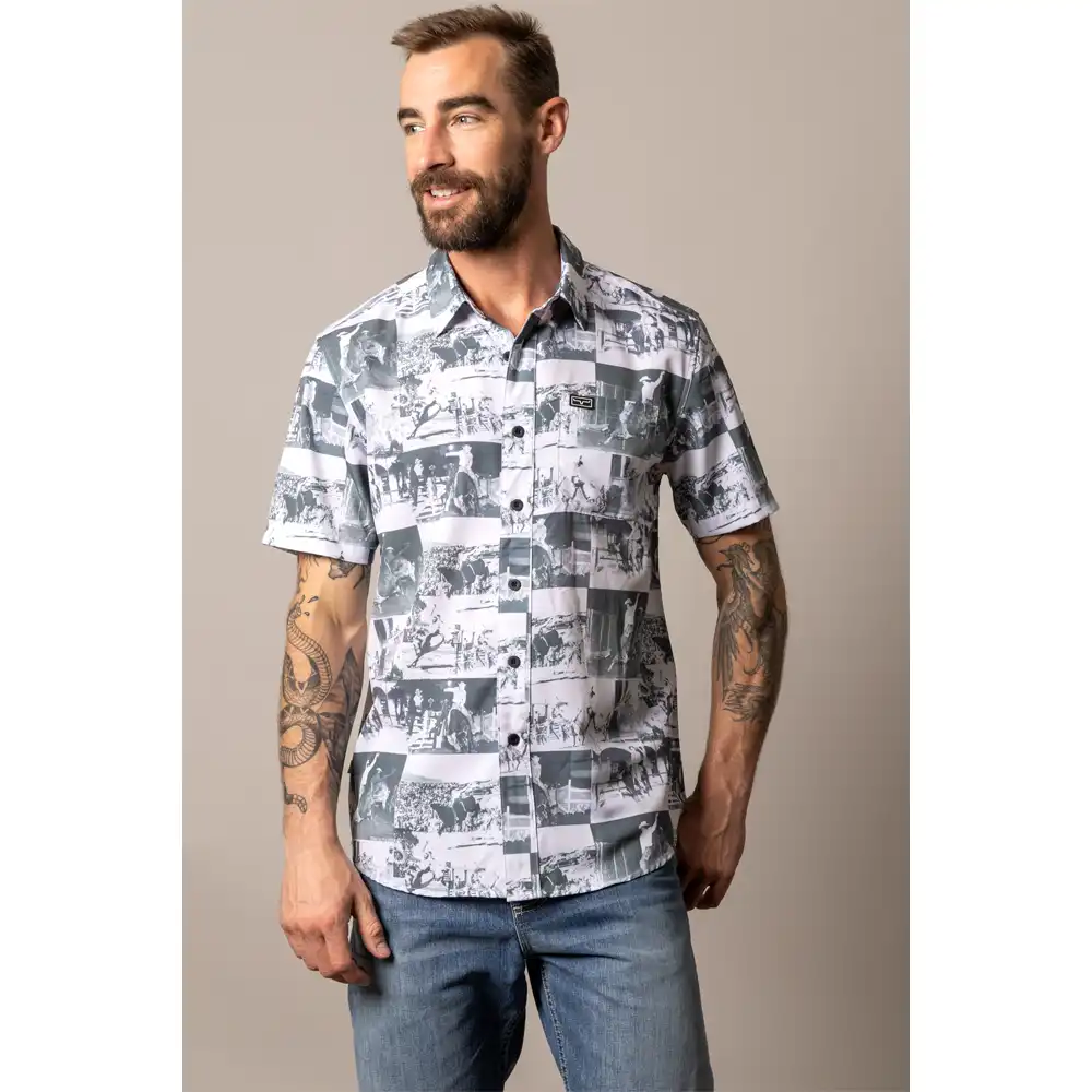 kimes ranch men's short sleeve shirt white and black
