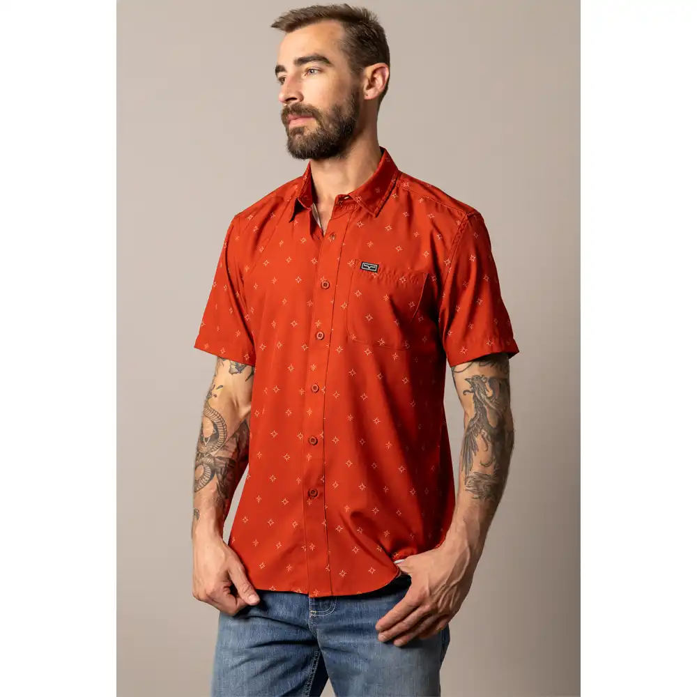 kimes ranch men's red short sleeve shirt