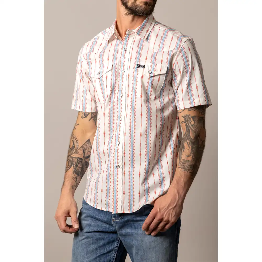 "Sonny" Men's Short Sleeve Shirt - Brick Red - Image 3