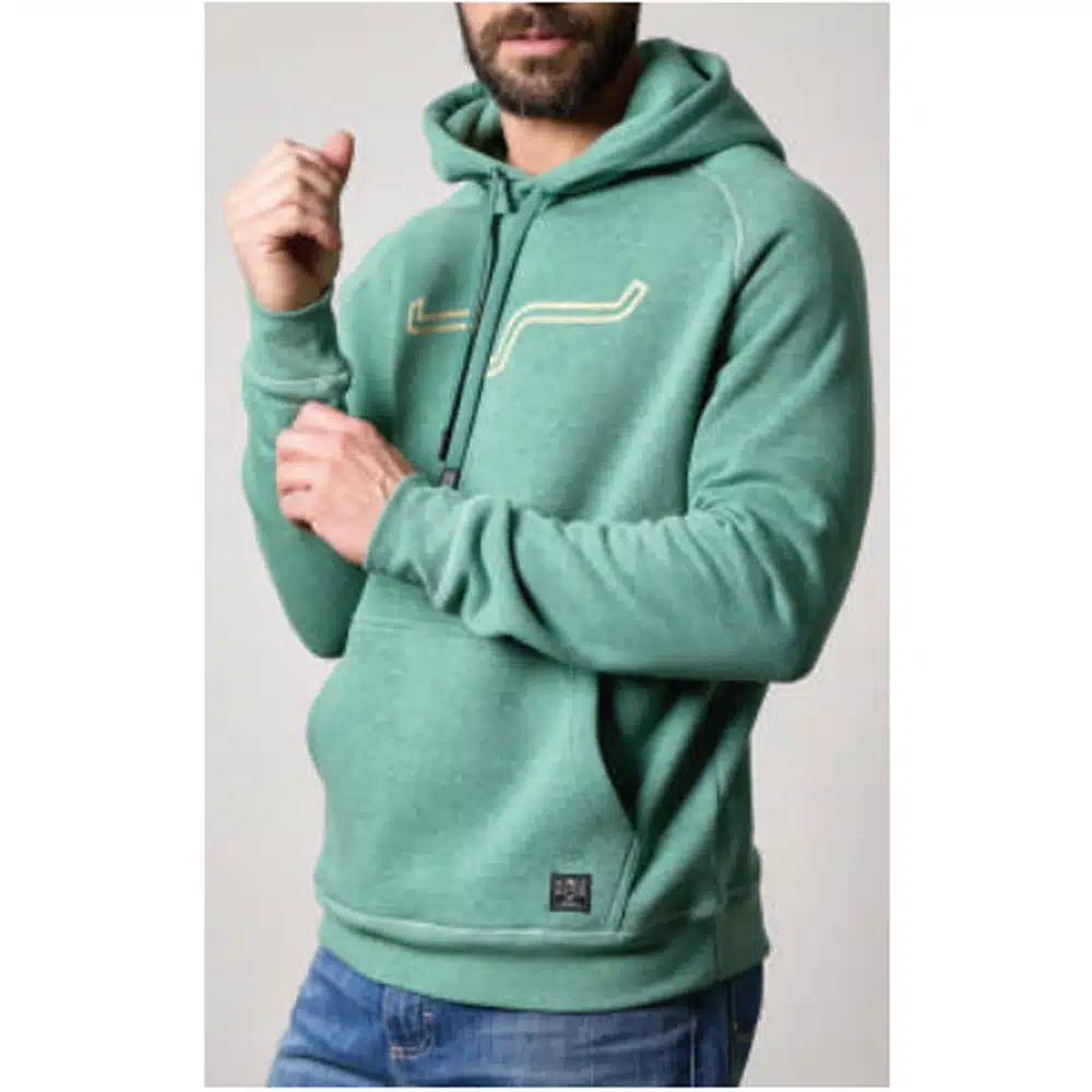 kimes ranch men's hoodie heather green