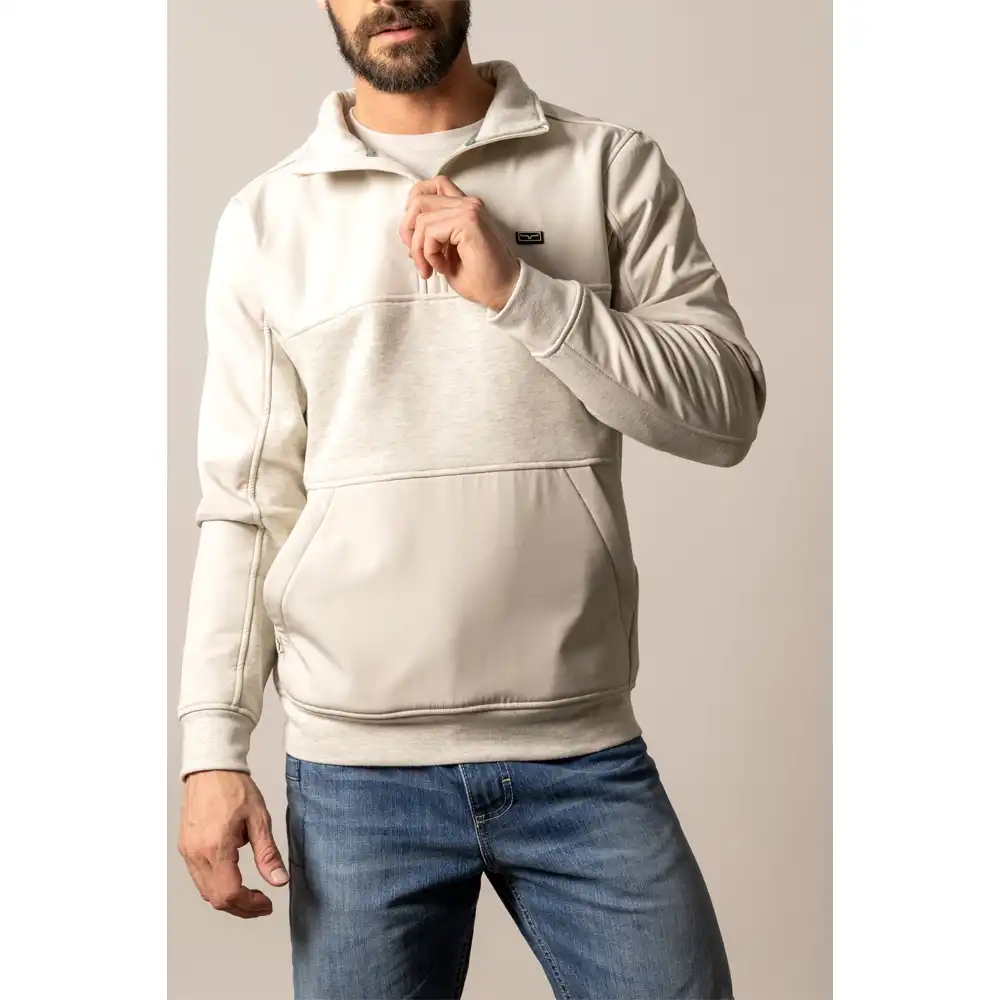 kimes ranch men's zip pullover natural