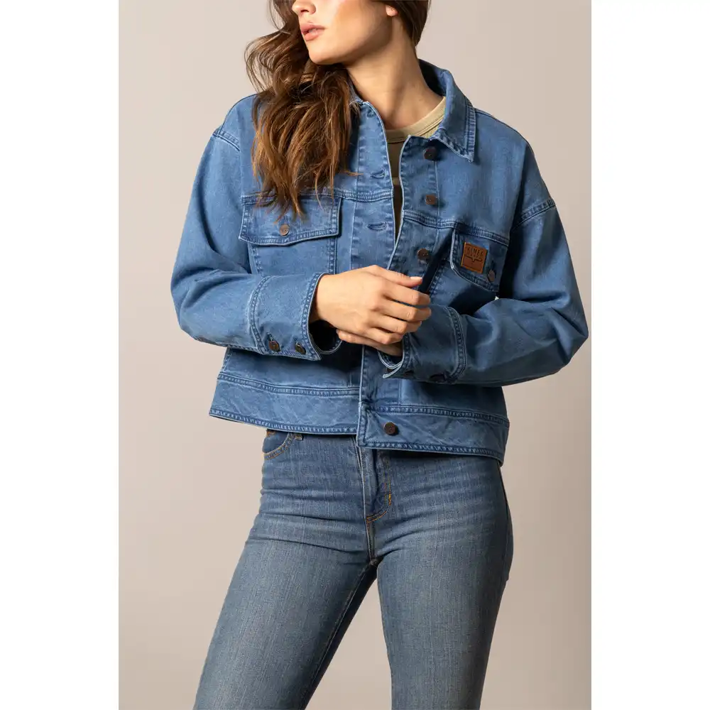 "Joey" Women's Boxy Denim Jacket - Antique Wash