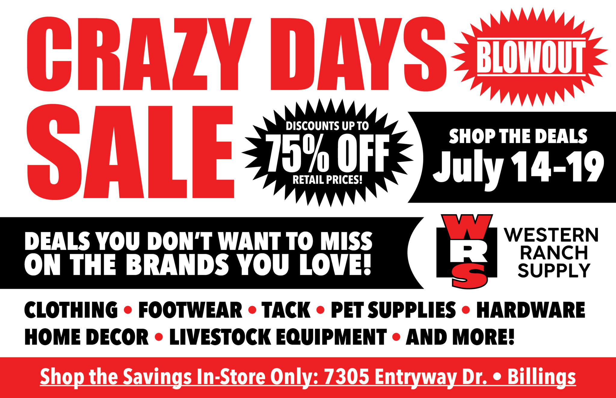 crazy days flyer billings