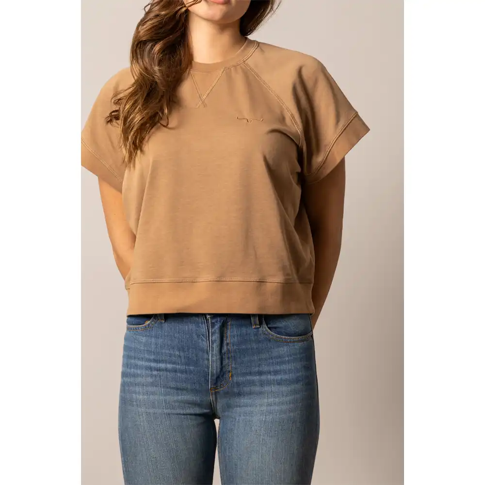 "Holly" Women's Short Sleeve Box Crew - Tobacco - Image 3