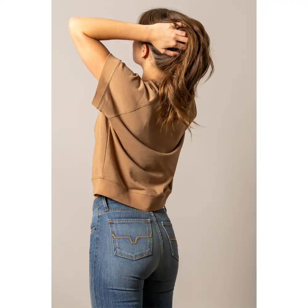 "Holly" Women's Short Sleeve Box Crew - Tobacco - Image 2